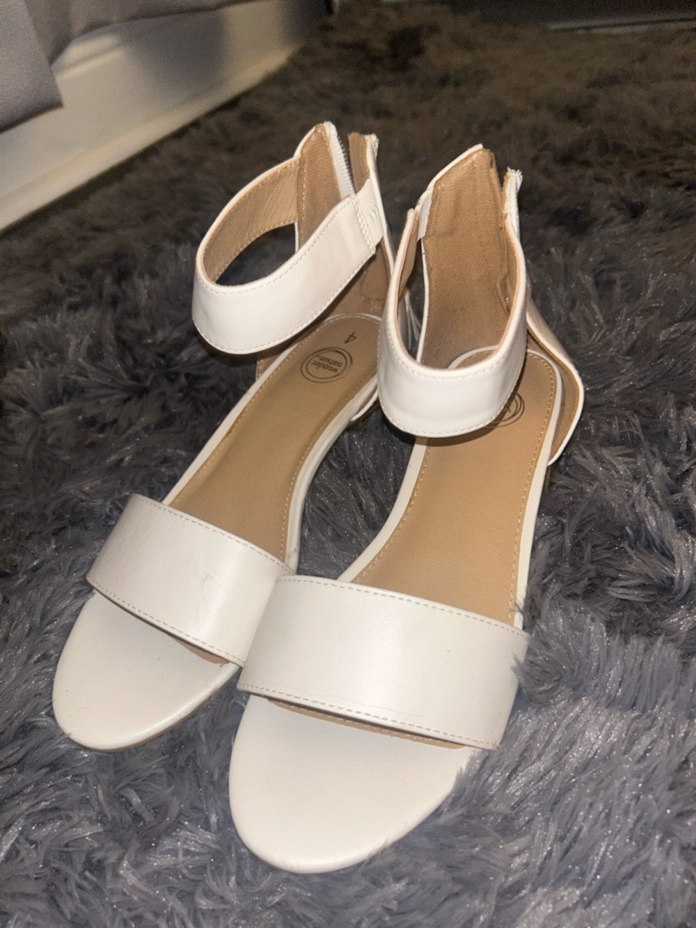 Women’s White Ankle-Strap Open-Toe Sandals